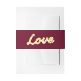 Marquee Lights Belly Band - marsala Invitation Belly Band