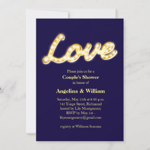 Marquee Lights Couple's Shower Invite
