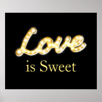 Marquee Lights Love is Sweet - black