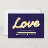 Marquee Lights RSVP - blue