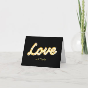 Marquee Lights Thank You Card - black