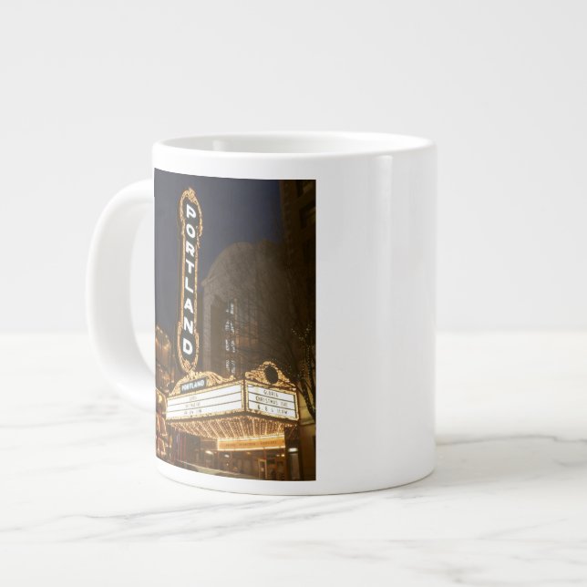 Marquee of Arlene Schnitzer auditorium Large Coffee Mug (Front Left)