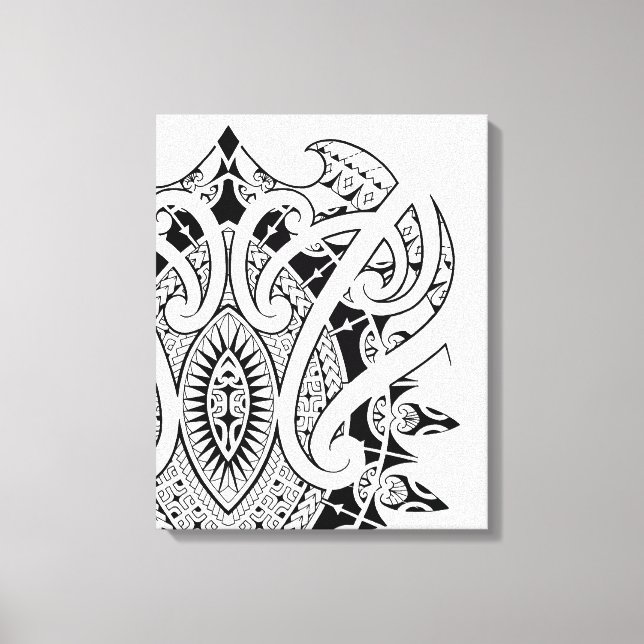Marquesan Polynesian and Maori style art Canvas Print (Front)