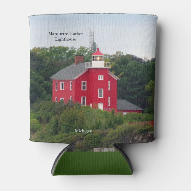 Marquette Harbour Lighthouse can cooler (Front)