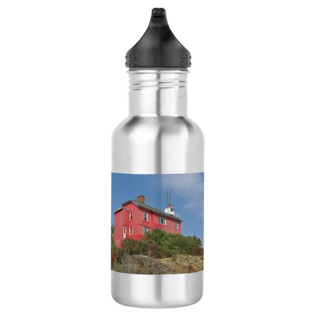 Marquette Harbour Lighthouse hist. water bottle (Right)