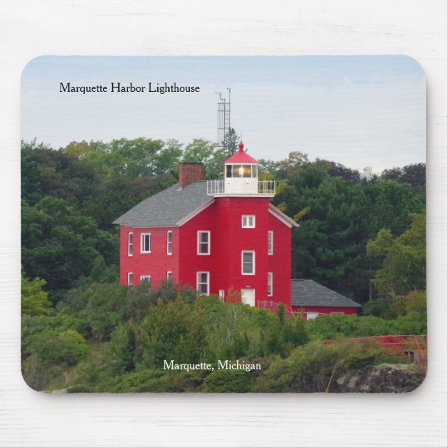 Marquette Harbour Lighthouse mousepad (Front)