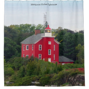 Marquette Harbour Lighthouse shower curtain