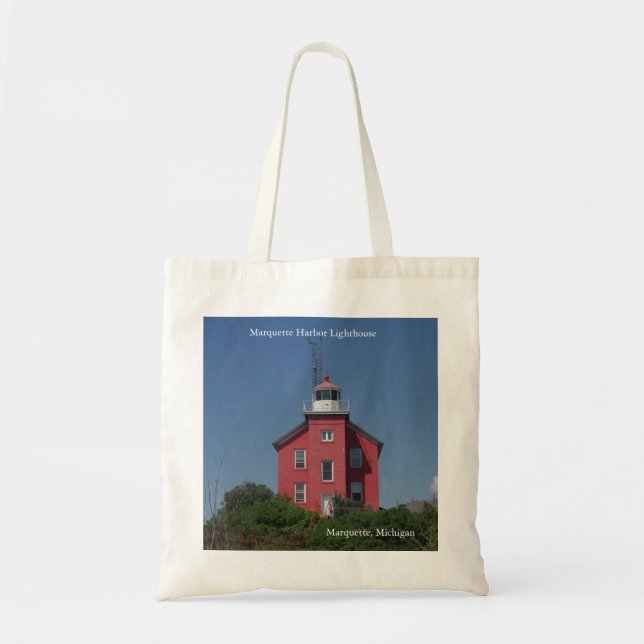 Marquette Harbour Lighthouse tote bag (Front)