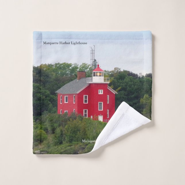 Marquette Harbour Lighthouse towel cloth (Wash Cloth)