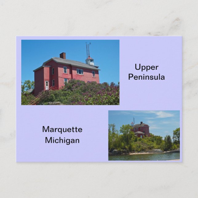 Marquette Lighthouse Postcard (Front)