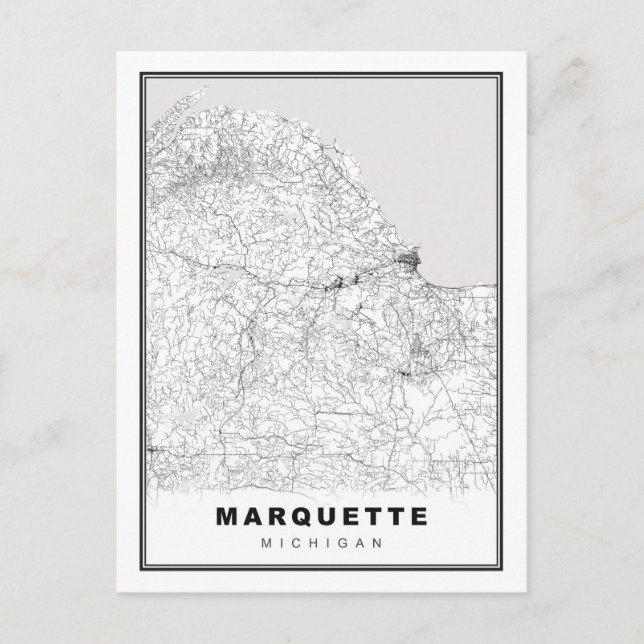 Marquette Map Postcard (Front)