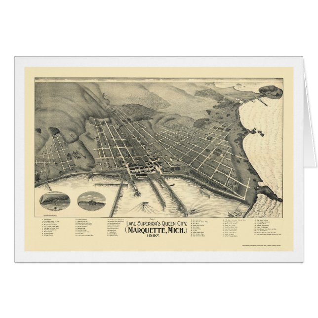 Marquette, MI Panoramic Map - 1897 (Front Horizontal)