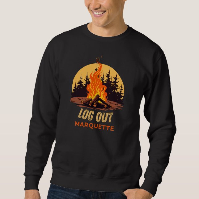 Marquette Michigan Campfire Sweatshirt (Front)