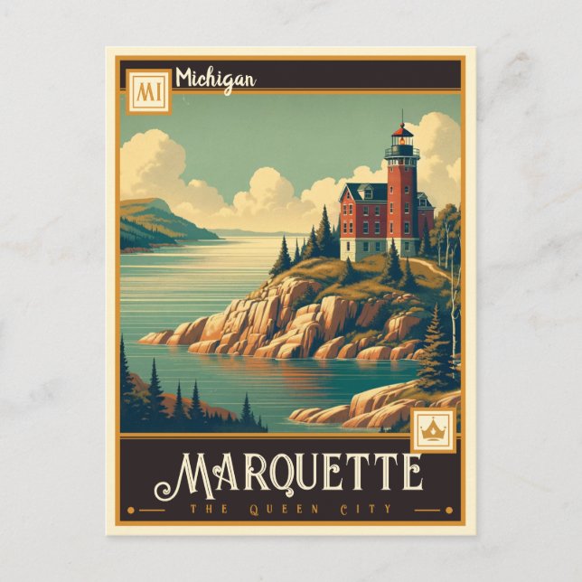 Marquette, Michigan | Vintage Postcard (Front)