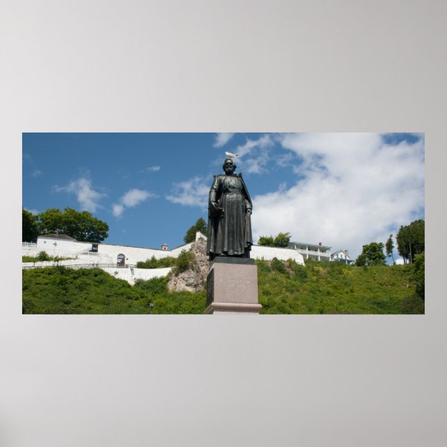 Marquette Statue, Mackinac Island, Michigan Poster (Front)
