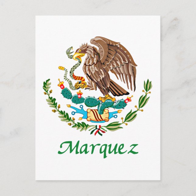 Marquez Mexican National Seal Postcard (Front)