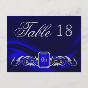 Marquis Blue Jewel Table Number Postcard