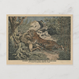 Marquis of Barthelemy wounded by a tiger Postcard