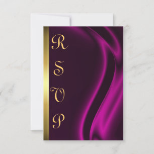 Marquis Pink Silk Gold RSVP Card