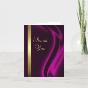 Marquis Pink Silk Gold Thank You Notecard