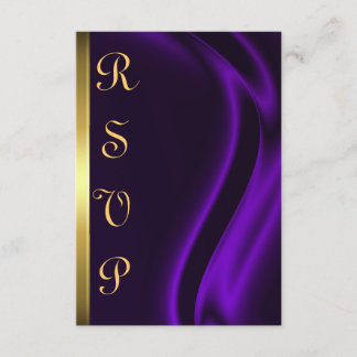 Marquis Purple Silk Gold RSVP Card