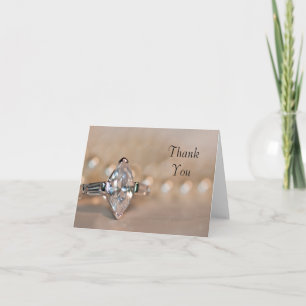 Marquise Diamond Engagement Ring Thank You Card