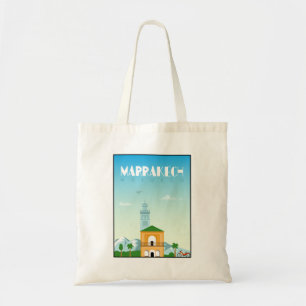 Marrakech city, Morocco travel poster Tote Bag