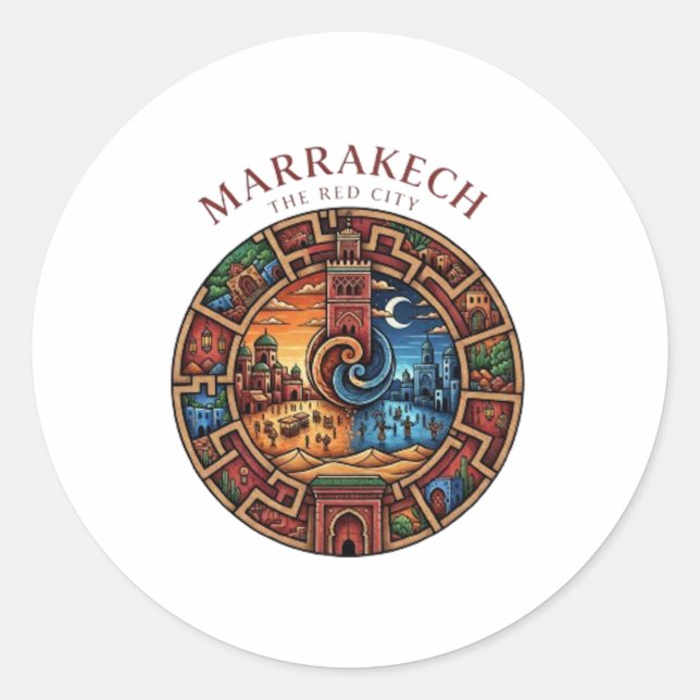 MARRAKECH CLASSIC ROUND STICKER (Front)
