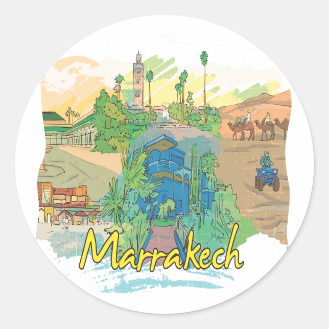 Marrakech Classic Round Sticker (Front)