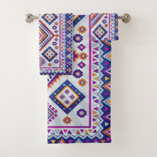 Marrakech Dream - Vibrant Moroccan Geometric Art Bath Towel Set