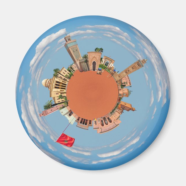 marrakech little planet morocco travel tourism lan magnet (Front)