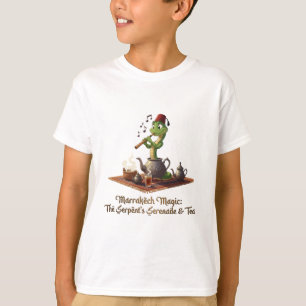 Marrakech Magic: Cute Snake Flute Player Moroccan T-Shirt