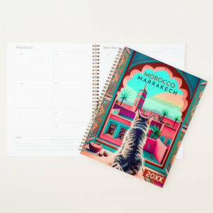 Marrakech Morocco Cat Travel Tourism Souvenir Planner