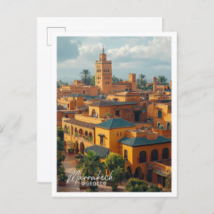 Marrakech Morocco city top view beautiful place Postcard
