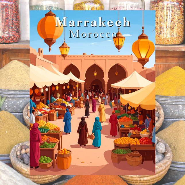 Marrakech Morocco Moroccan Souk and Market Travel Postcard (Marrakech Morocco Moroccan Souk and Market Travel Postcard
)