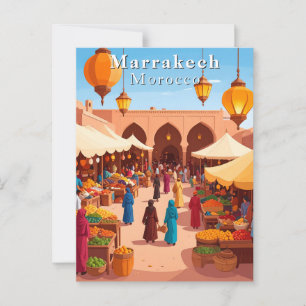 Marrakech Morocco Moroccan Souk and Market Travel Postcard