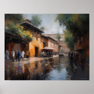 Marrakech Morocco Painting Art Print Poster
