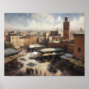 Marrakech Morocco Painting Art Print Poster