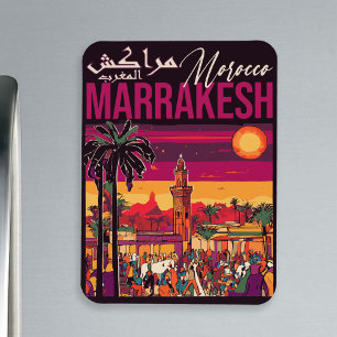 Marrakech Morocco souk Tourism Travel Souvenir Magnet
