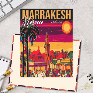Marrakech Morocco Tourism Travel Souvenir Postcard