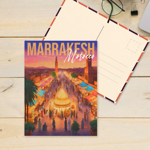 Marrakech Morocco Tourism Travel Souvenir Postcard