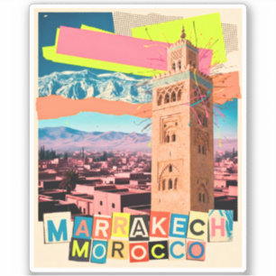 Marrakech Morocco Travel Koutoubia Vintage Skyline