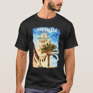 Marrakech Morocco Watercolor Kutubiyya Mosque or K T-Shirt