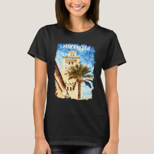 Marrakech Morocco Watercolor Kutubiyya Mosque or K T-Shirt