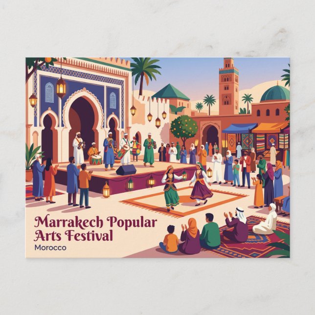 Marrakech Popular Arts Festival Morocco Postcard (Front)