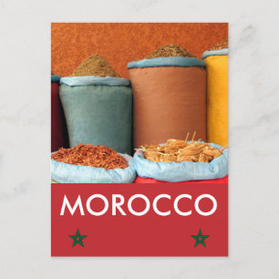 marrakech spice morocco postcard