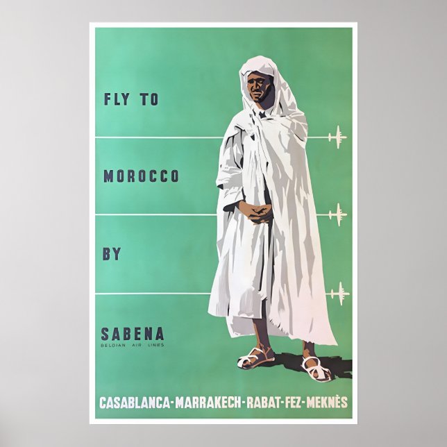 Marrakesh Art Morocco Travel Poster Casablanca (Front)