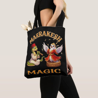 Marrakesh Magic Moroccan Snake Charmer and Pigeon  Tote Bag
