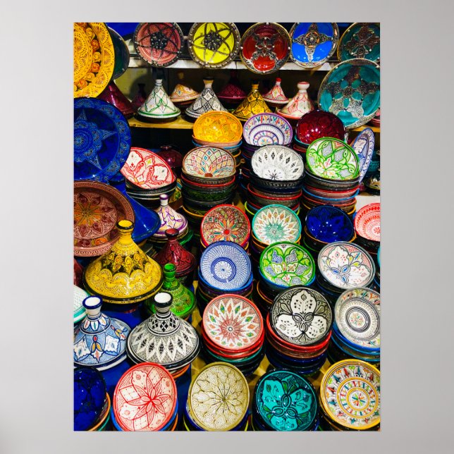 Marrakesh, Moroccan Pottery Poster (Front)