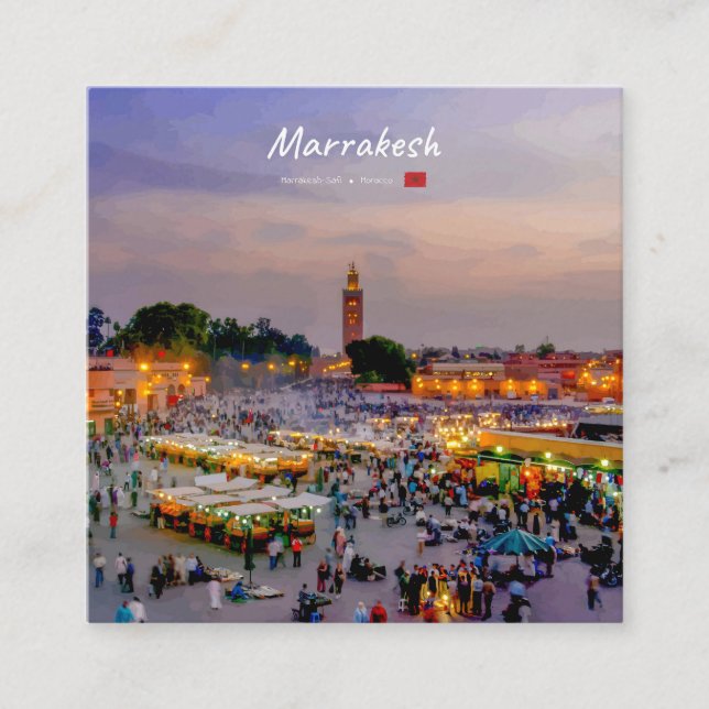Marrakesh, Morocco - Jemaa el Fnaa Square Business Card (Front)
